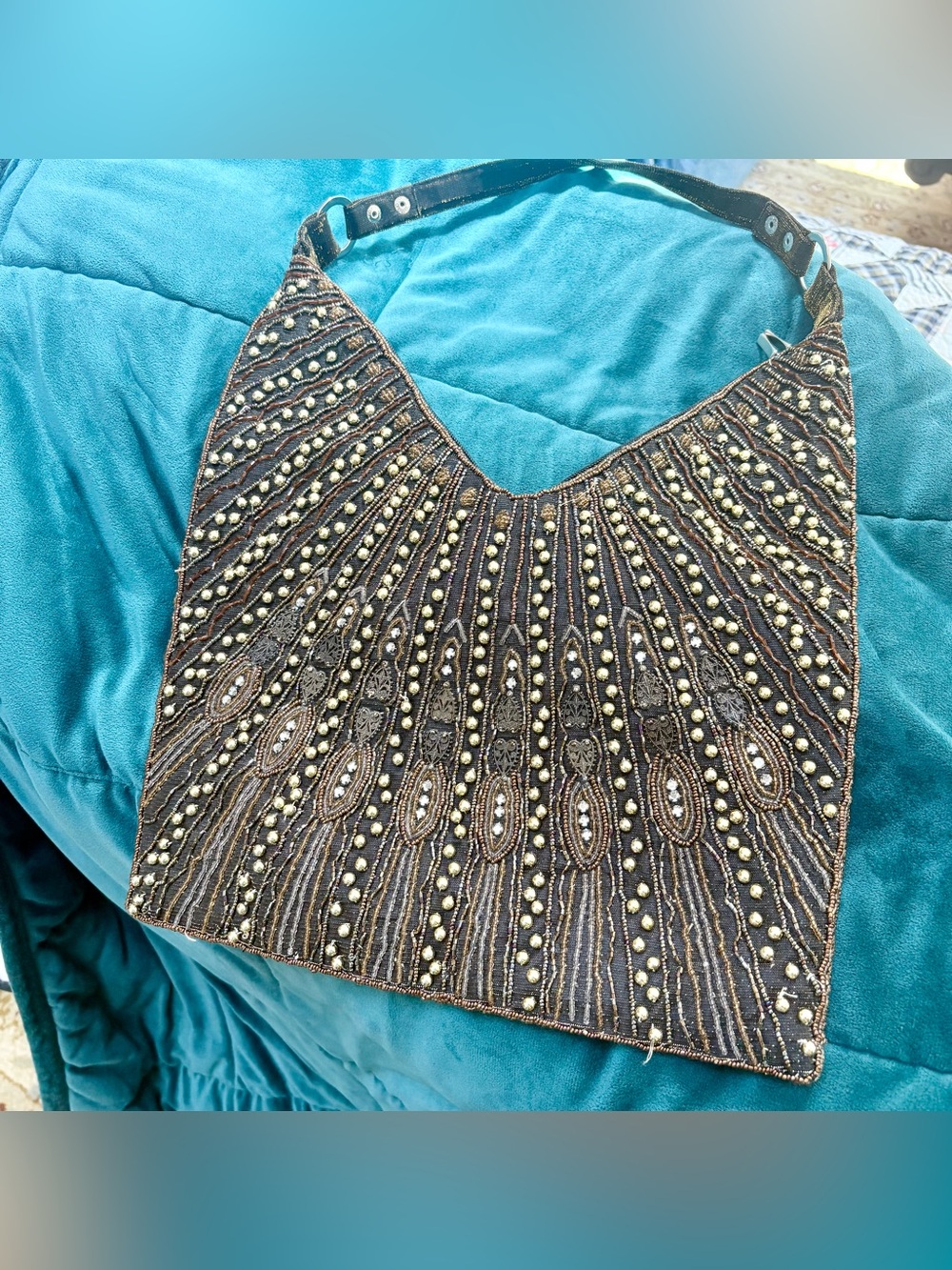 Vintage Y2K Intricately
Beaded Boho Hobo Bag